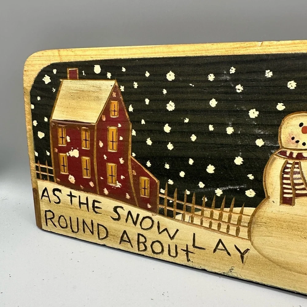 Simplier Times wooden carved winter decor